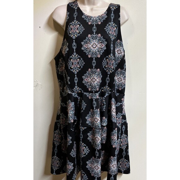 Mossimo Women's Dress Sleeveless Size XXL Floral Black Knee Length A-Line - Picture 2 of 10